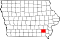 Map of Iowa highlighting Jefferson County.svg