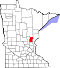 Map of Minnesota highlighting Kanabec County.svg