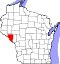 Map of Wisconsin highlighting Buffalo County.svg