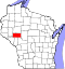 Map of Wisconsin highlighting Eau Claire County.svg