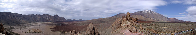 Blick auf den Pico de Teide von den Roques de García aus