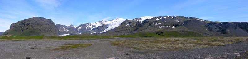 Talgletscher des Öræfajökull Richtung Sandfellsheiði