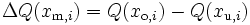\Delta Q(x_{\mathrm m,i})=Q(x_{\mathrm o,i})-Q(x_{\mathrm u,i}) \!