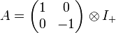 A=\begin{pmatrix}1&amp;amp;0\\0&amp;amp;-1\end{pmatrix}\otimes I_+