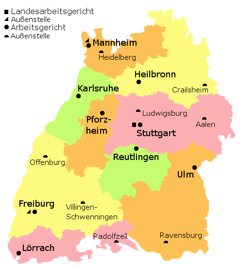 Liste der Gerichte des Landes Baden-Württemberg