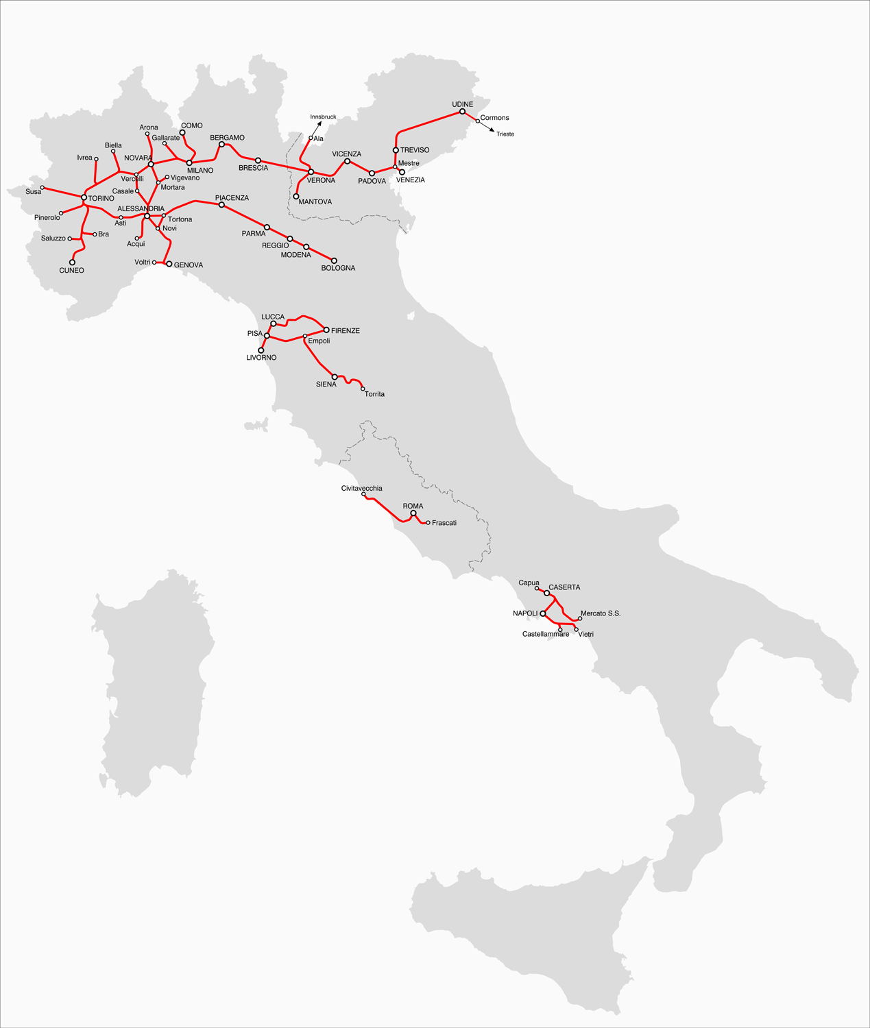 Geschichte der Eisenbahn in Italien