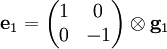 \mathbf e_1=\begin{pmatrix}1&amp;amp;0\\0&amp;amp;-1\end{pmatrix} \otimes \mathbf g_{1}